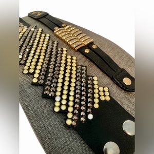Yik Fung Cuff Bracelets Rhinestone Yik Fung Bracelets Vintage Jewelry